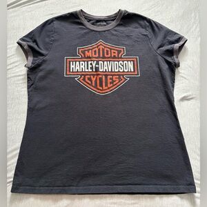 Harley-Davidson Black and Gray Crewneck Tee